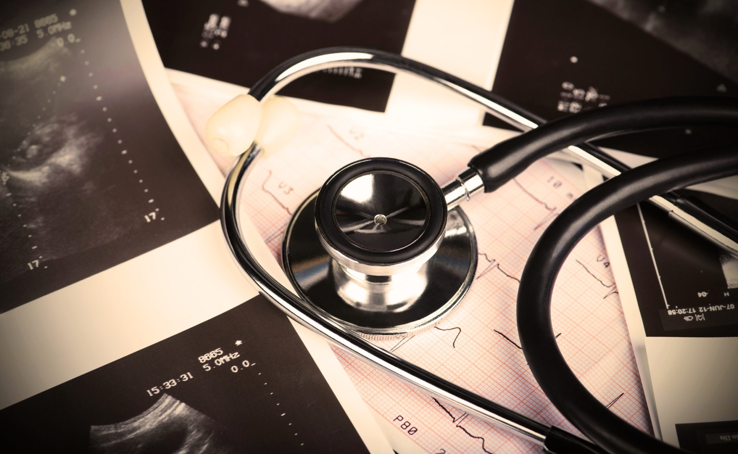 medical tests which consist of stethoscope, ultrasound, and cardiogram