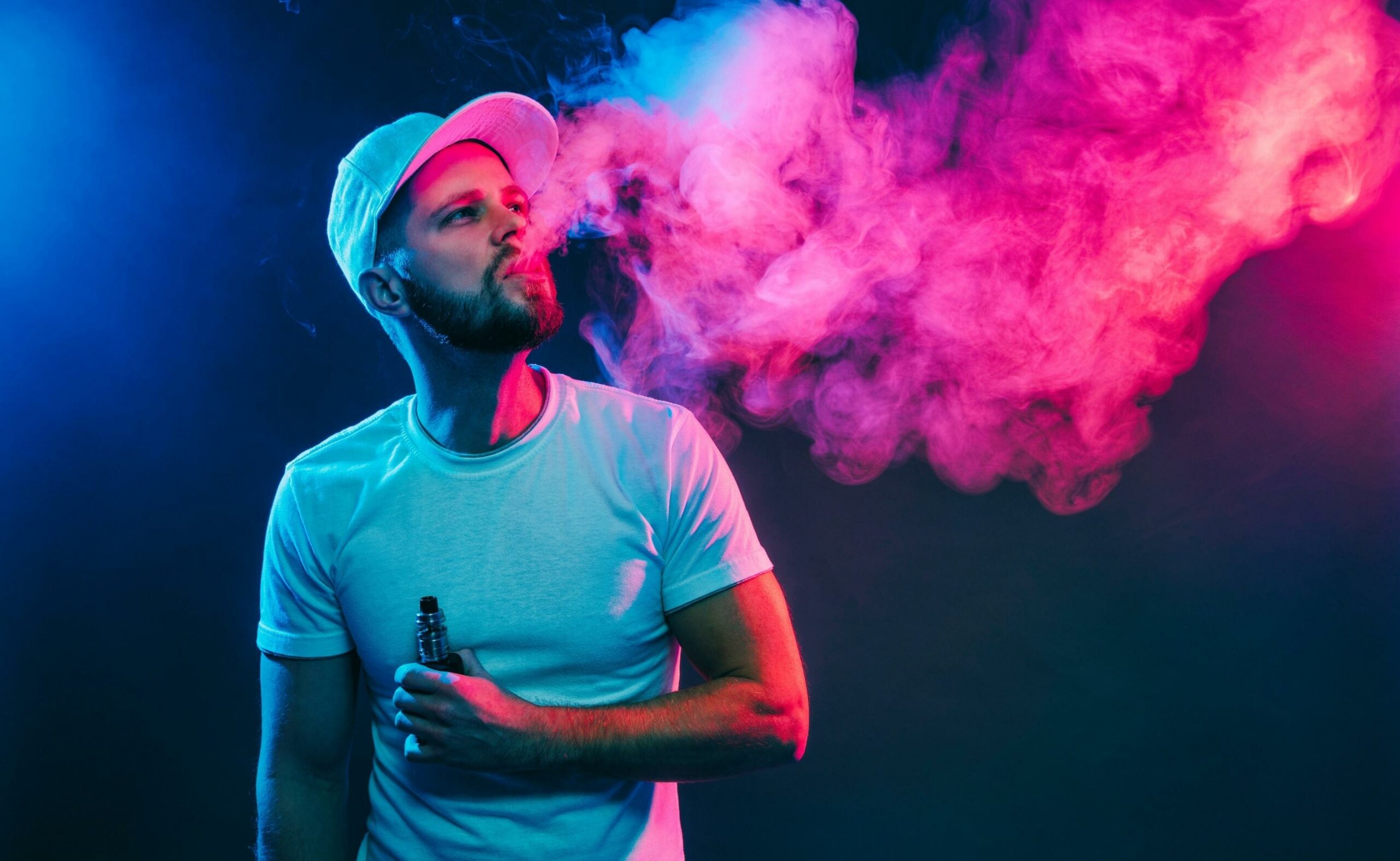 Vaping flavored e-liquid from an electronic cigarette
