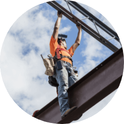 The employee works at heights and tries to avoid falling from a height