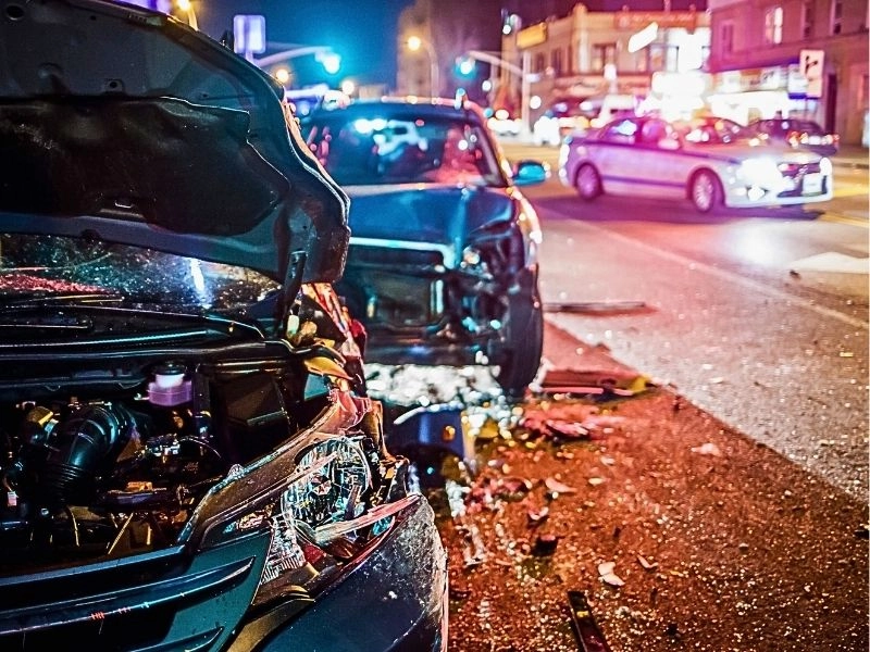 Car Crash with police. fatal car accidents