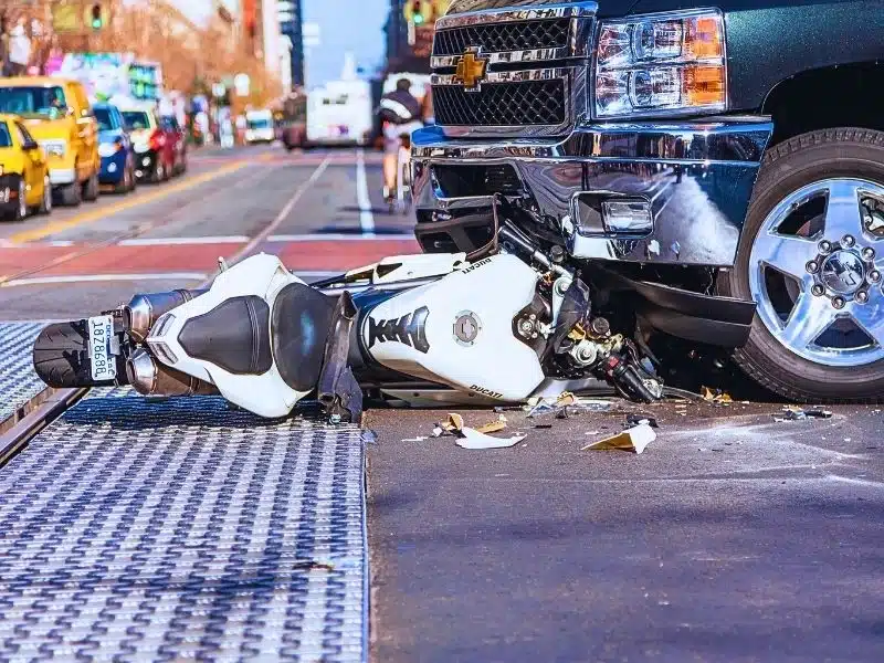 Motorcycle and auto crash. How Much Are Motorcycle Accident Lawsuits Worth?