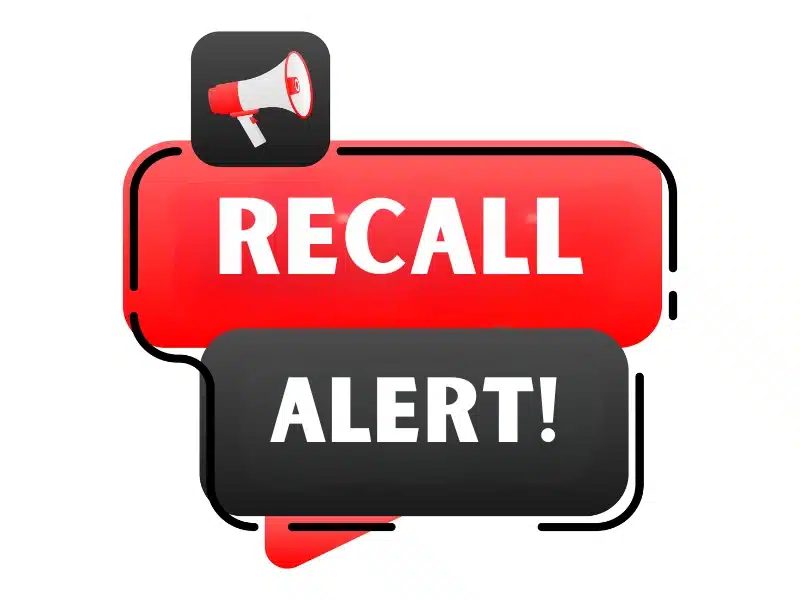 Megaphone with recall alert.