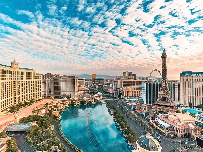 Las Vegas strip Aerial view. Responsible for a Slip & Fall