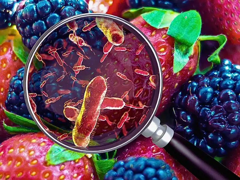Contaminated food concept and tainted meal poisoning symbol resulting in illness due to bacteria.