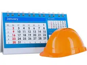 a desk calendar opened to January, with dates clearly marked from Sunday the 1st to Tuesday the 31st. Report a Workplace Injury